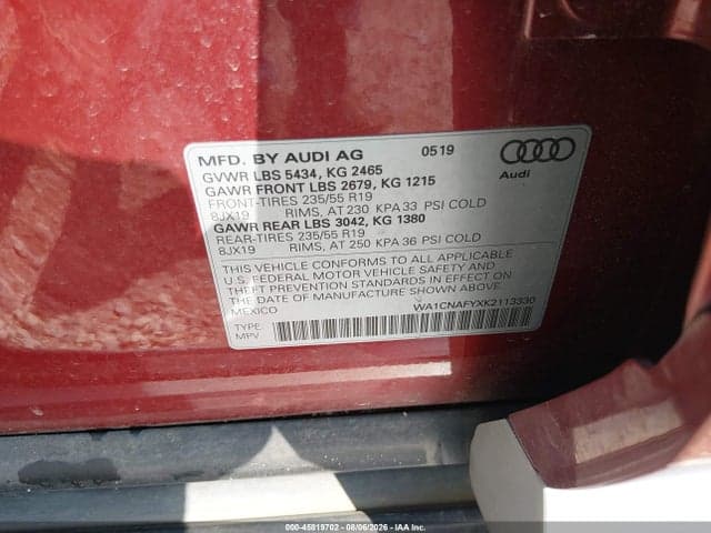 2019 AUDI Q5 45 PREMIUM 9