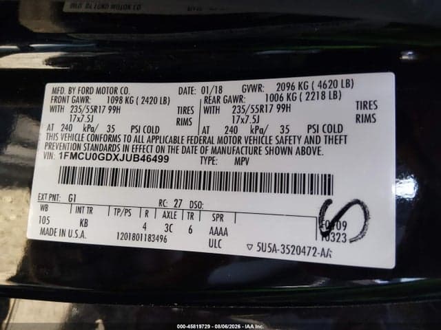 2018 FORD ESCAPE SE 9