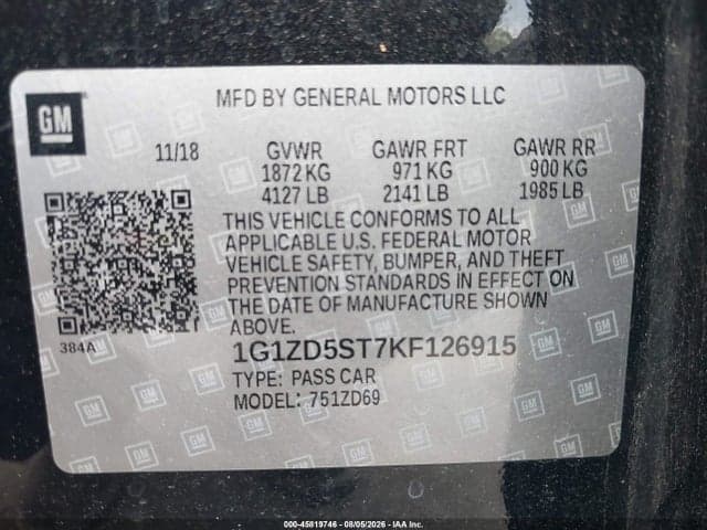 2019 CHEVROLET MALIBU LT 9