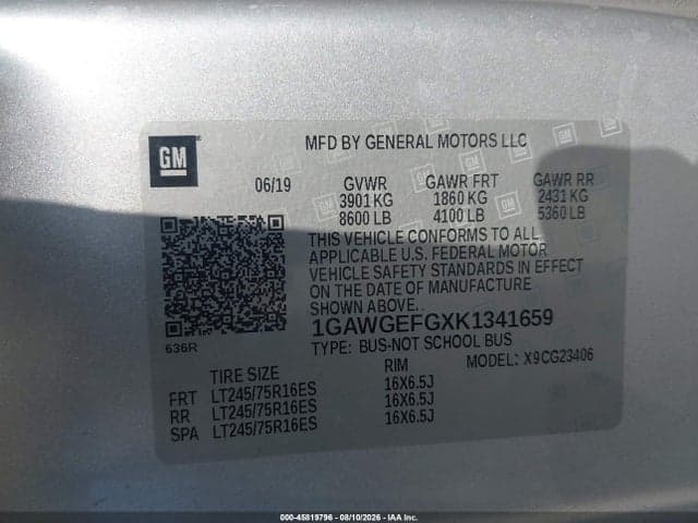 2019 CHEVROLET EXPRESS 2500 LS 9