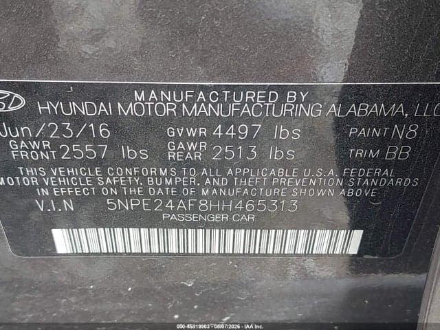 2017 HYUNDAI SONATA SE 9