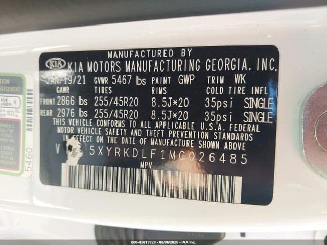 2021 KIA SORENTO SX 9