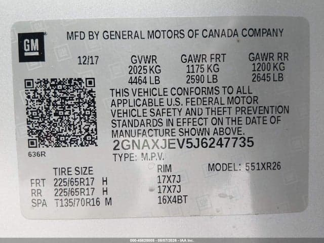 2018 CHEVROLET EQUINOX LT 9