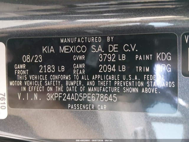 2023 KIA FORTE LXS 9