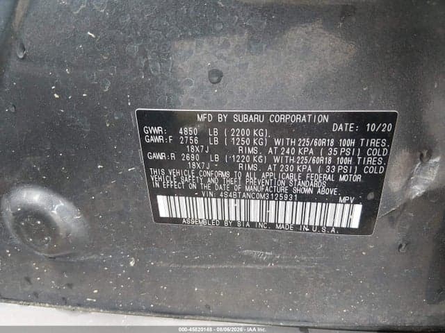 2021 SUBARU OUTBACK LIMITED 9