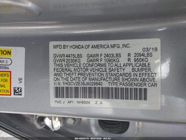 2018 HONDA ACCORD SPORT 2.0T 9