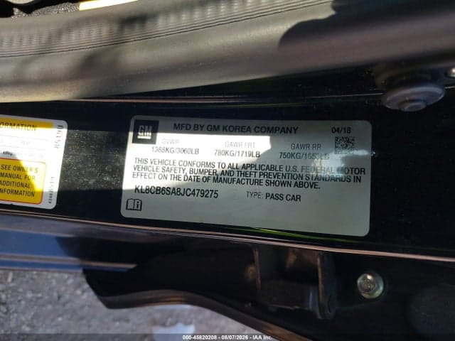 2018 CHEVROLET SPARK LS CVT 9