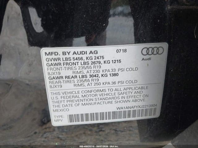 2018 AUDI Q5 2.0T PREMIUM/2.0T TECH PREMIUM 9