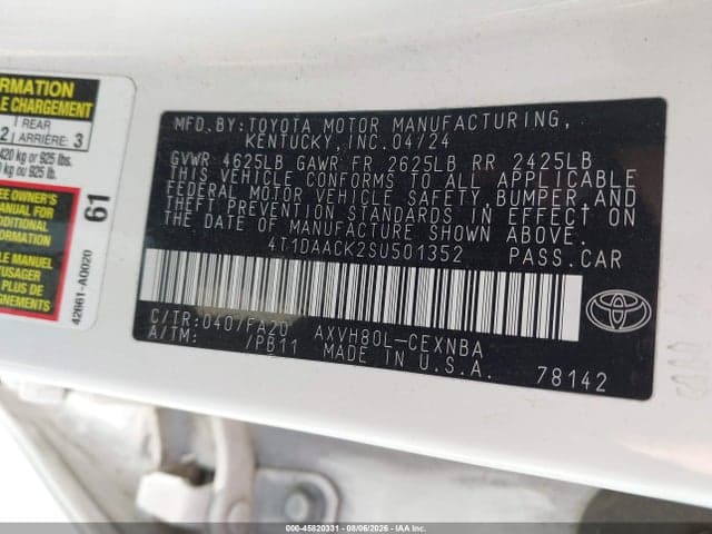2025 TOYOTA CAMRY LE 9