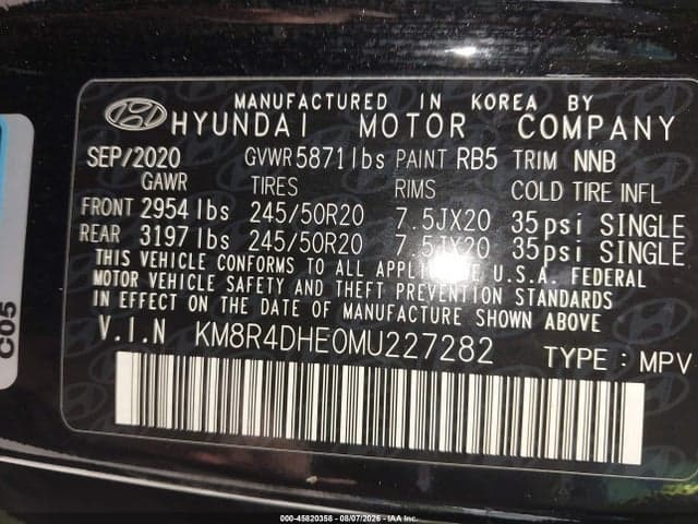 2021 HYUNDAI PALISADE SEL 9