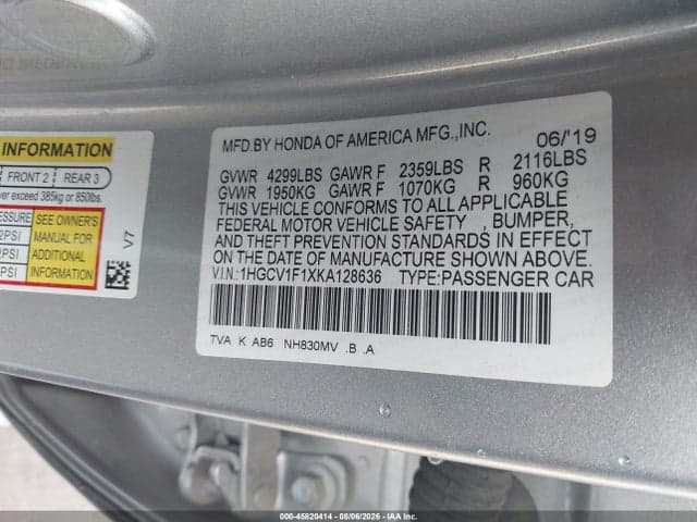 2019 HONDA ACCORD LX 9