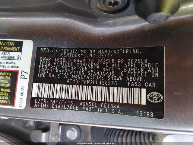 2017 TOYOTA CAMRY SE 9