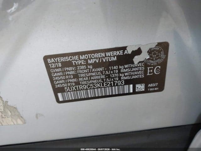 2019 BMW X3 XDRIVE30I 9