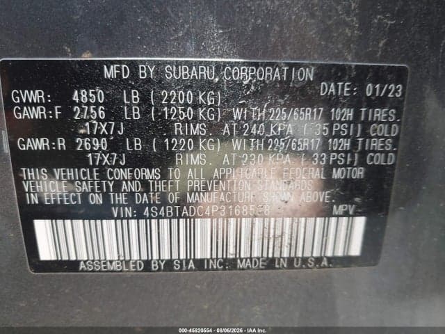 2023 SUBARU OUTBACK PREMIUM 9