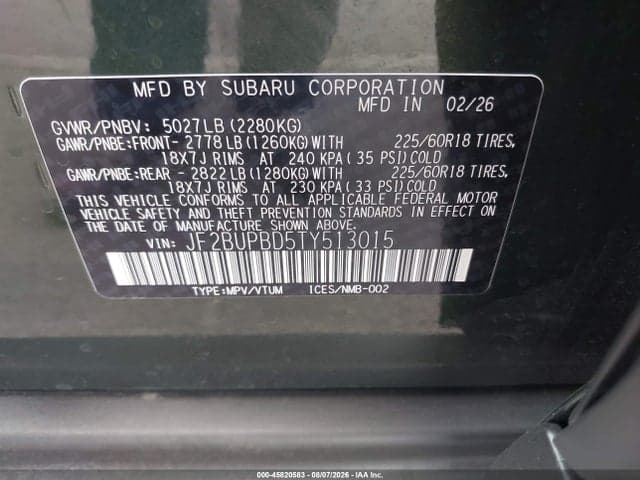 2026 SUBARU OUTBACK PREMIUM 9