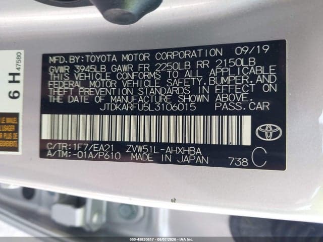 2020 TOYOTA PRIUS LIMITED 9