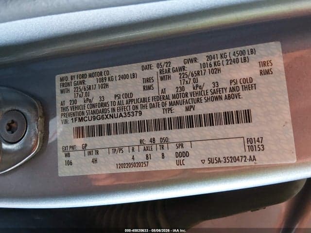 2022 FORD ESCAPE SE 9