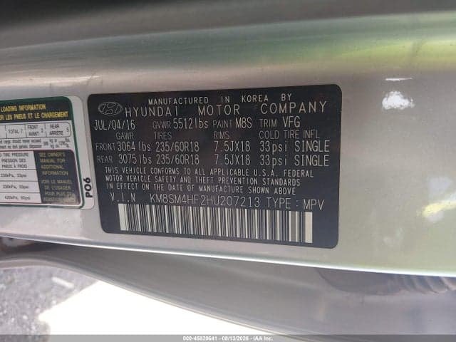 2017 HYUNDAI SANTA FE SE 9