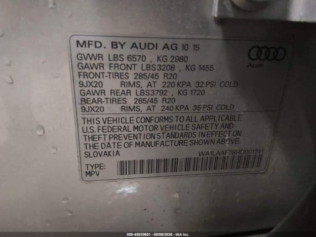 2017 AUDI Q7 3.0T PREMIUM 9