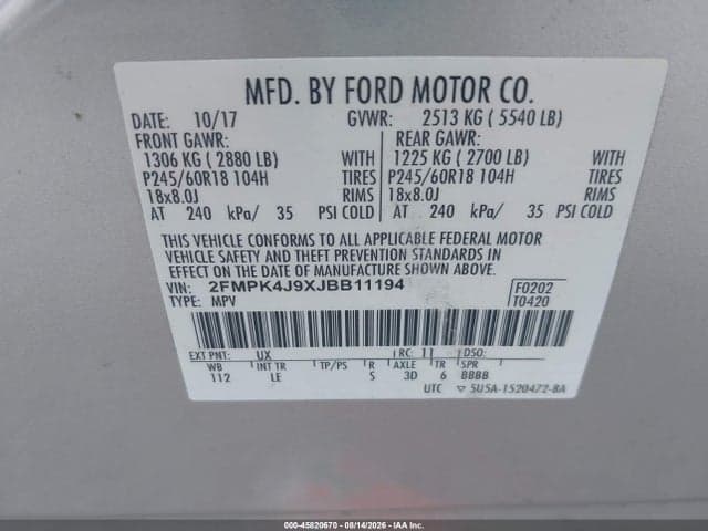 2018 FORD EDGE SEL 7