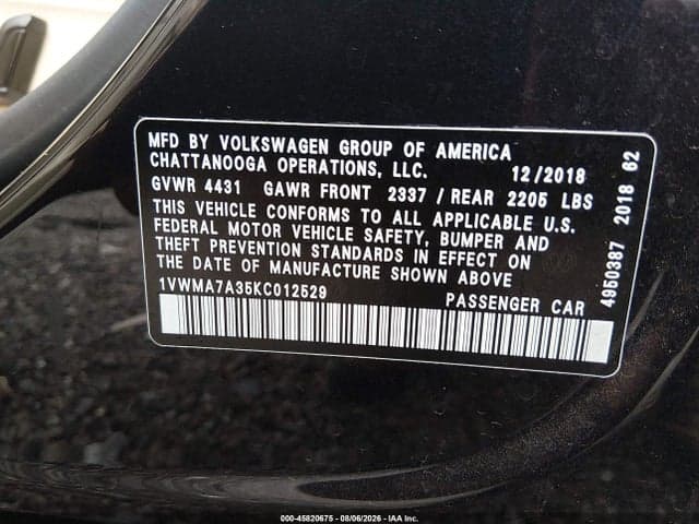2019 VOLKSWAGEN PASSAT 2.0T SE R-LINE 9