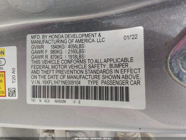 2022 HONDA CIVIC EX-L 9