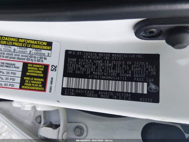 2021 TOYOTA CAMRY SE 9
