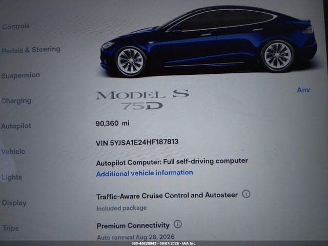 2017 TESLA MODEL S 100D/60D/75D/90D/P100D 15