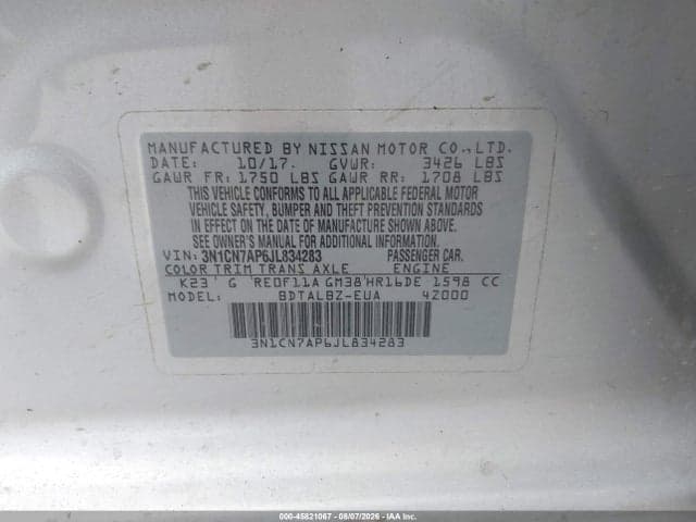 2018 NISSAN VERSA 1.6 SV 9