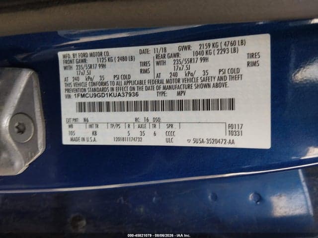 2019 FORD ESCAPE SE 9