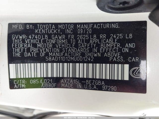 2021 LEXUS ES 250 9