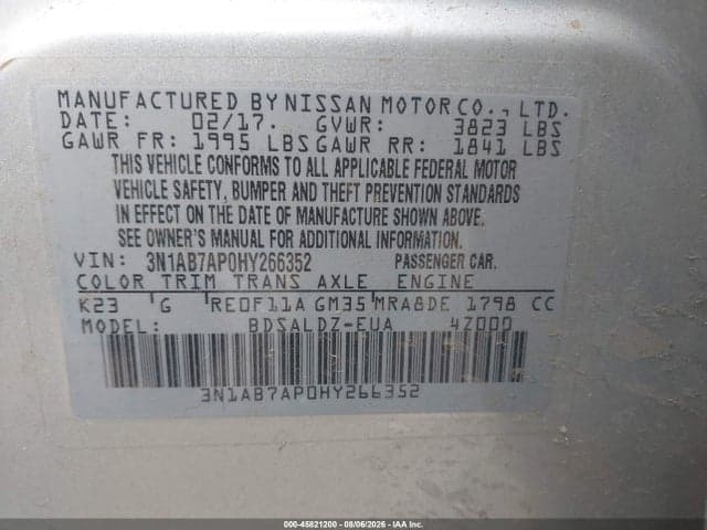 2017 NISSAN SENTRA SV 9