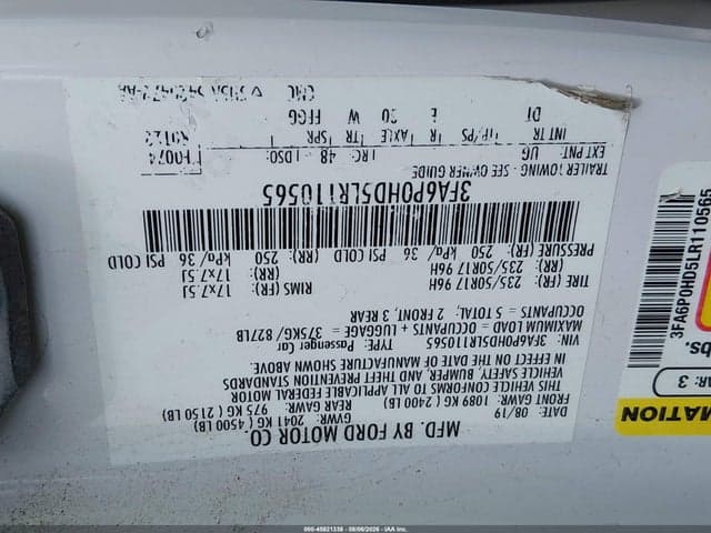 2020 FORD FUSION SE 9