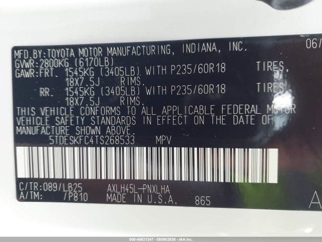 2026 TOYOTA SIENNA PLATINUM 9