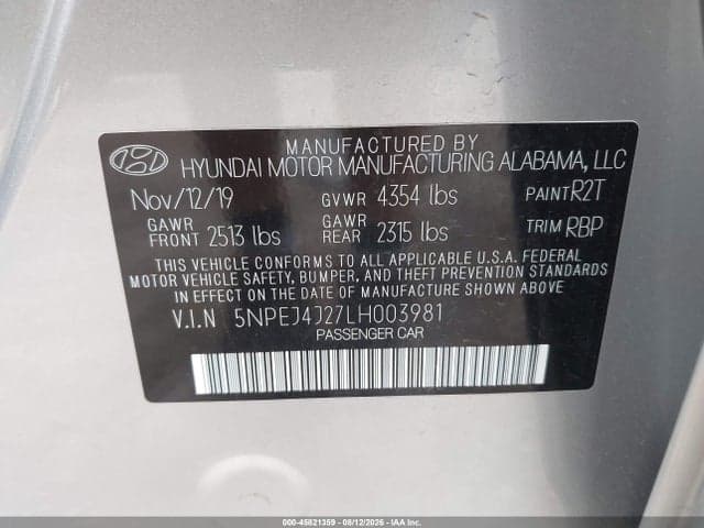 2020 HYUNDAI SONATA SEL PLUS 9