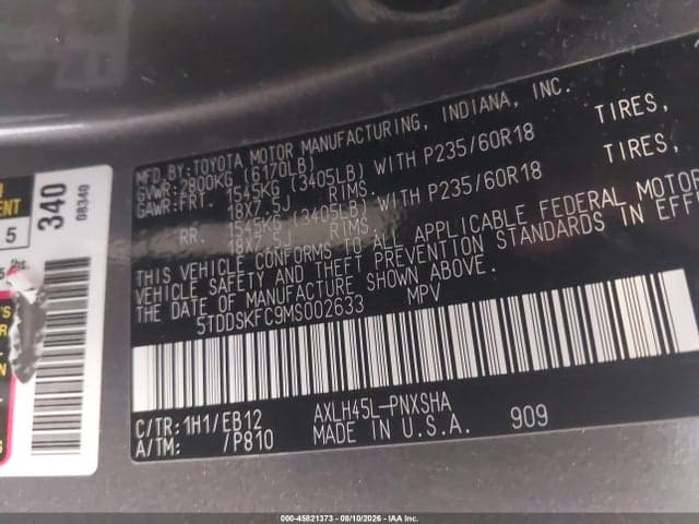 2021 TOYOTA SIENNA XSE 9