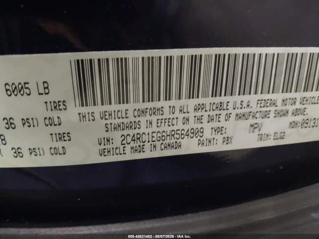 2017 CHRYSLER PACIFICA TOURING-L PLUS 9