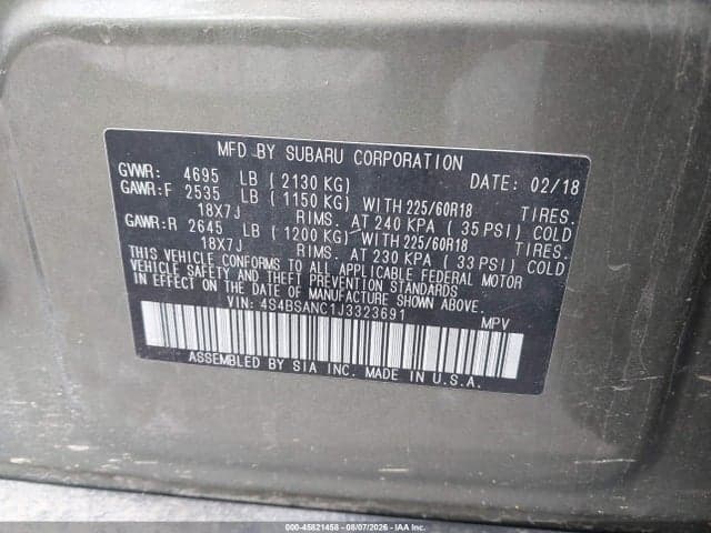 2018 SUBARU OUTBACK 2.5I LIMITED 9