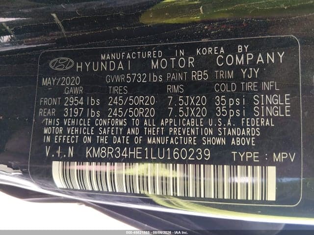 2020 HYUNDAI PALISADE SEL 9