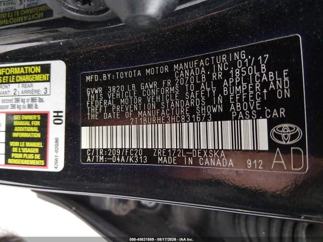 2017 TOYOTA COROLLA SE 9