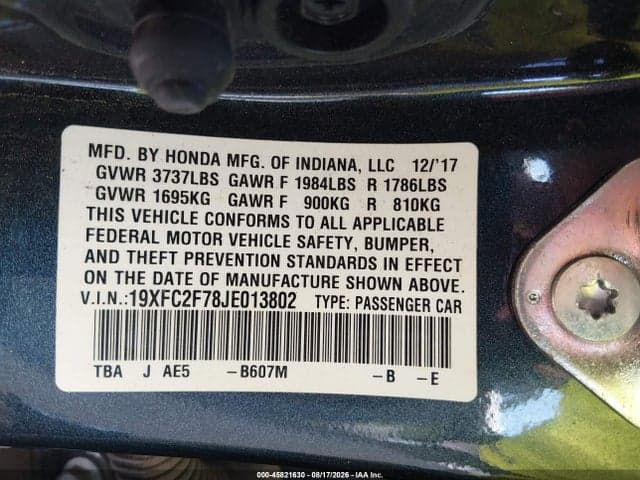 2018 HONDA CIVIC EX 9