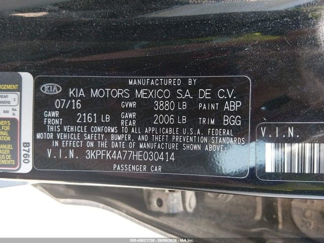 2017 KIA FORTE LX 9