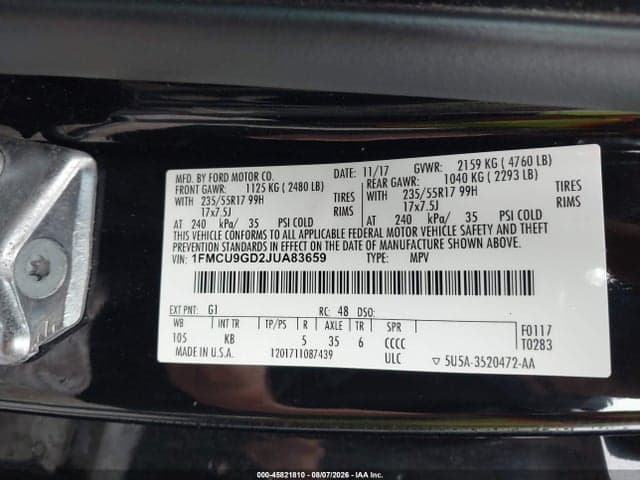 2018 FORD ESCAPE SE 9