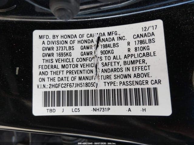 2018 HONDA CIVIC LX 9