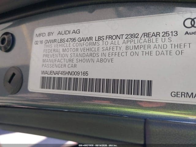 2017 AUDI A4 PREMIUM PLUS 9