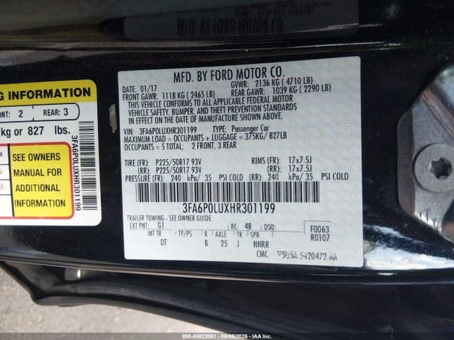 2017 FORD FUSION HYBRID SE 9