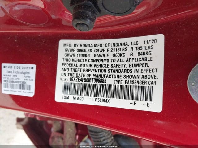 2021 HONDA INSIGHT EX 9