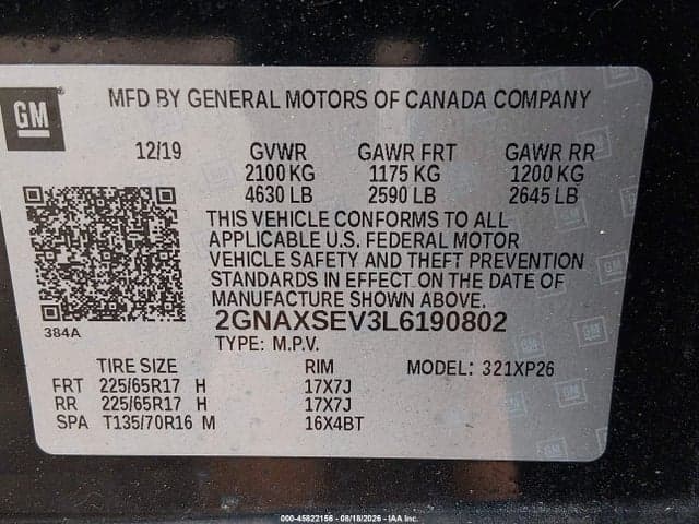 2020 CHEVROLET EQUINOX AWD LS 9
