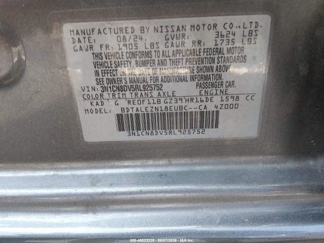 2024 NISSAN VERSA 1.6 S 9