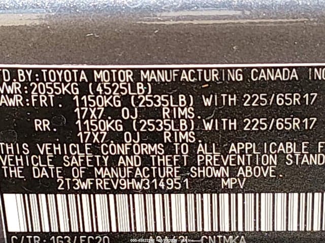 2017 TOYOTA RAV4 XLE 9
